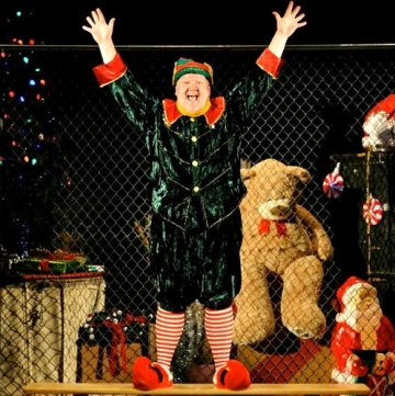 Lennie Watts is marvelous as Crumpet, the Macy's Department Store elf, in the SantaLand Diaries, which opened for the season at Ocean State Theatre Company. Photo: Mark Turek. 